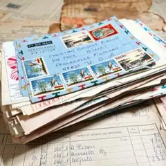 アンティーク　ヴィンテージ エアメール　手紙　手書き　156枚　大量　まとめ売り