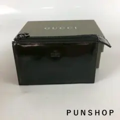 GUCCI グッチ エナメル ポーチ 小物入れ ブラック レディース ブランド