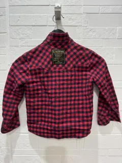 B.ROOM 赤と黒のチェック柄長袖シャツ 100cm