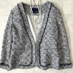 美品　スローブイエナ　ツイードジャケット　ノーカラーのサムネイル