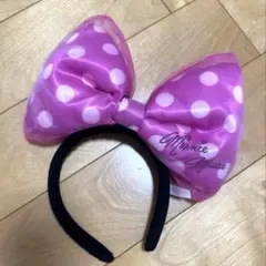 ミニー　ピンク 水玉カチューシャ　デカリボン　ディズニー