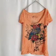 1点もの☆2B Free グラフィックTシャツ オレンジ【L】のサムネイル