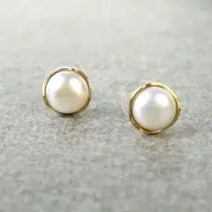 R.ALAGAN PEARL STUDS-WHITE PEARL-GOLDピアスのサムネイル