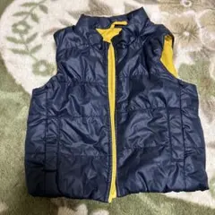 ネイビー/イエロー ダウンベスト 80