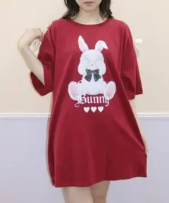 ウサギプリントオーバーサイズTシャツのサムネイル