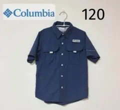 【美品】Columbia アウトドア　シャツ　Tシャツ　青　ネイビー　ポケットのサムネイル