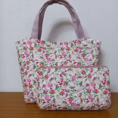 ハンドメイド　キャスキッドソン　　トートバッグ&ポーチセット