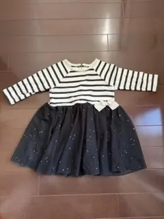 プチバトー　チュール　星　ワンピース　74cm