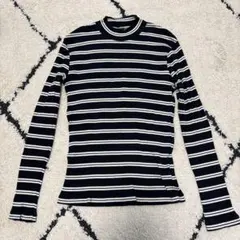 UNIQLO ネイビーとホワイトストライプ長袖Tシャツ M