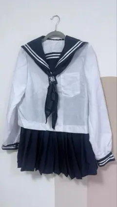セーラー服用 2L 3点セット 2本ライン ホワイト×ネイビー ★ コスプレに
