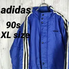 アディダス ナイロンジャケット ベンチコート ダウン 刺繍 万国旗タグ 90S