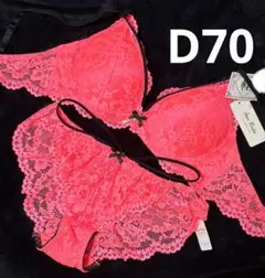 D70 ネオンカラーレースコードブラジャー&バック透けフルバックショーツのサムネイル