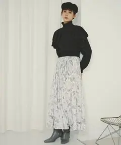 【美品】SNIDEL(スナイデル)バリエプリントランダムプリーツスカート