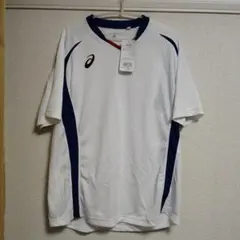 ASICS アシックス Lサイズ シャツ ホワイト/ネイビー　定価2970円