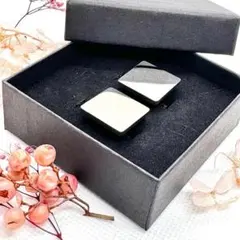 ☆披露宴・結婚式に　カフス　シルバー　スーツ　シンプル　メンズ　Ld4