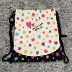 カラフルドット柄ナップザック ハンドメイド 体操服入れ 保育園 小学校
