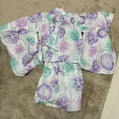 子供用 浴衣 120朝顔柄 作り帯 セパレート浴衣