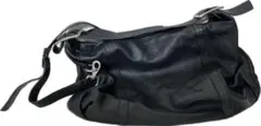 Cole Haan ブラック レザー ショルダーバッグ