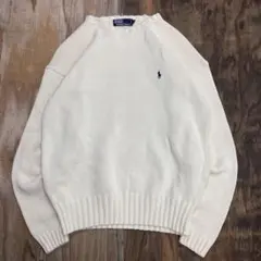 90s RALPH LAUREN コットンニットセーター 香港製 vintage