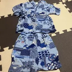 ベビー甚平 青色 90cm