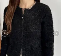 callautia ラメジャギーダブルジップニット