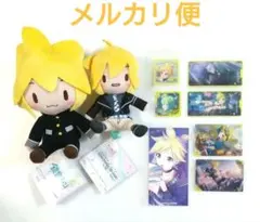 【鏡音レン】ふわぷち　制服・ミニぬい／特典箔押しカード／メモステ４／ウエハース８