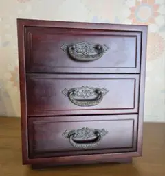 【美品】アンティーク　木製3段引き出し