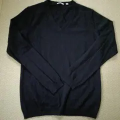 UNIQLO カシミヤ Vネックセーター ブラックXL