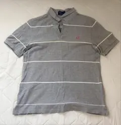 FRED PERRY グレー ストライプ ポロシャツ M