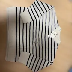 UNIQLOプレミアムラムボーダークルーネックセーター長袖