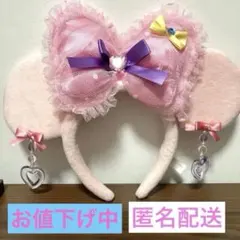 ディズニー　ミニー　カチューシャ　イヤリング　ピンク