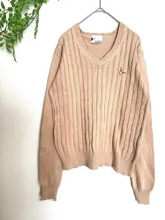 【TOROY】L ベージュ系　Vネック　ニット