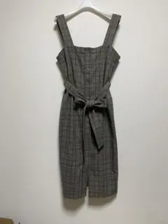 JEANASIS チェック柄 ノースリーブワンピース