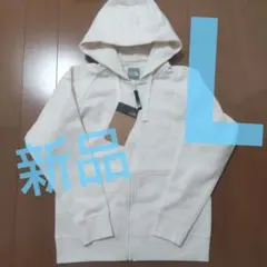 レディースLサイズホワイト【新品】白色長袖パーカーノースフェイスキャンプ