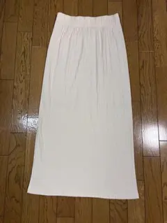 GU 秋服　冬服　ロングスカート タイトスカート リブ素材 ホワイト