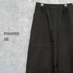 a1563●Aラインコットンスカート ミモレ丈 通勤服 デート シンプル ３８