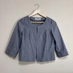 NATURAL BEAUTY BASIC ノーカラージャケット M ブルー