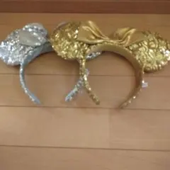 ディズニー カチューシャ シルバー ゴールド セット