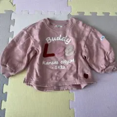Buddy Lee ピンク裏起毛トレーナー 90サイズ
