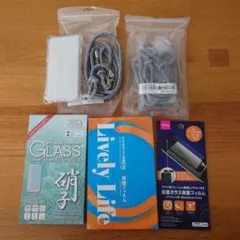 iPhone SE ケース 2点、ガラス保護フィルム 3点セット