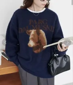 ディスコート　ダブルジャガーベアモチーフニット