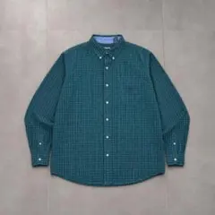 【CHAPS】チェックシャツ 長袖 グリーン ブルー 古着