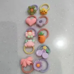 ベビーヘアゴム 10個セット ランダム 子供キッズ ヘアアクセサリー ミニゴム
