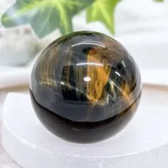 【天然石】ブルーイエロータイガーアイ 丸玉・スフィア