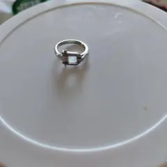 ピンキーシルバー オープンリング スクエア型
