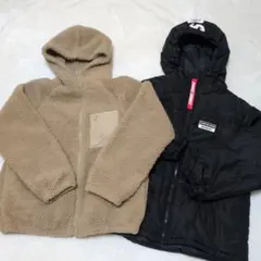 МサイズWEGO ベージュ フリースジャケット　ブラック中わた２点セット