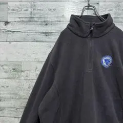 【最高デザイン】ワンポイントロゴ ゆるだぼ レトロ 希少 ハーフジップ フリース