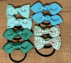 リボン付きヘアゴム4セット8個