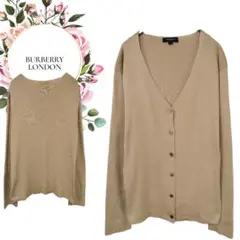 【バーバリーロンドン】BURBERRY♡絹80%長袖Ｖネックカーディガン【М】のサムネイル
