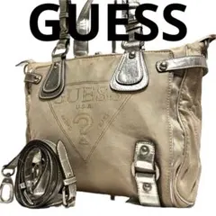 GUESS Y2K 2WAY キャンバス トートバッグ ショルダー ベージュのサムネイル
